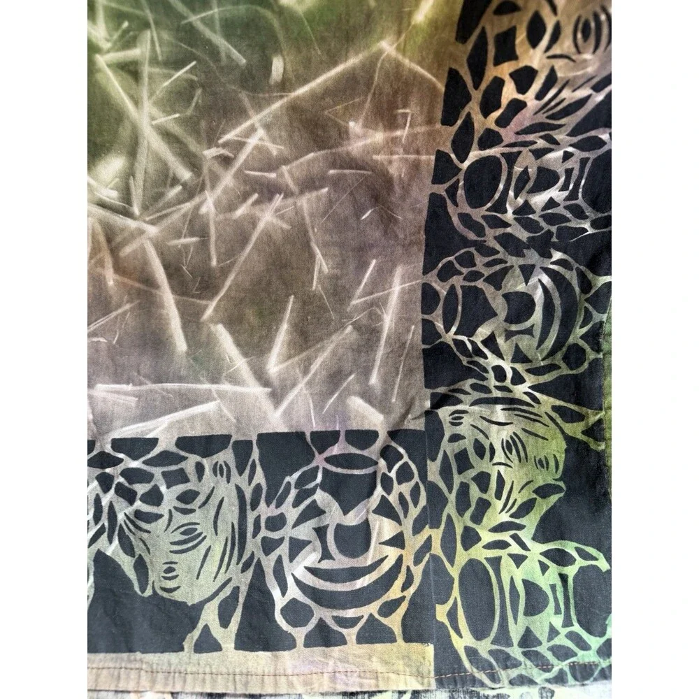 African Batik Hand Painted Animal Print Cotton Tablecloth 56